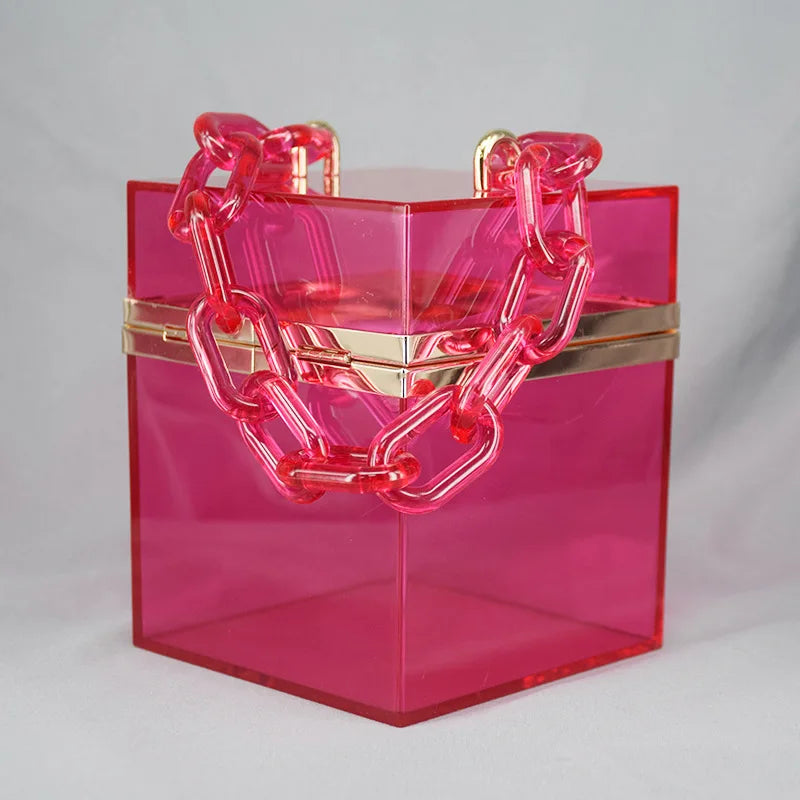 Transparent Square Acrylic Hand Bag