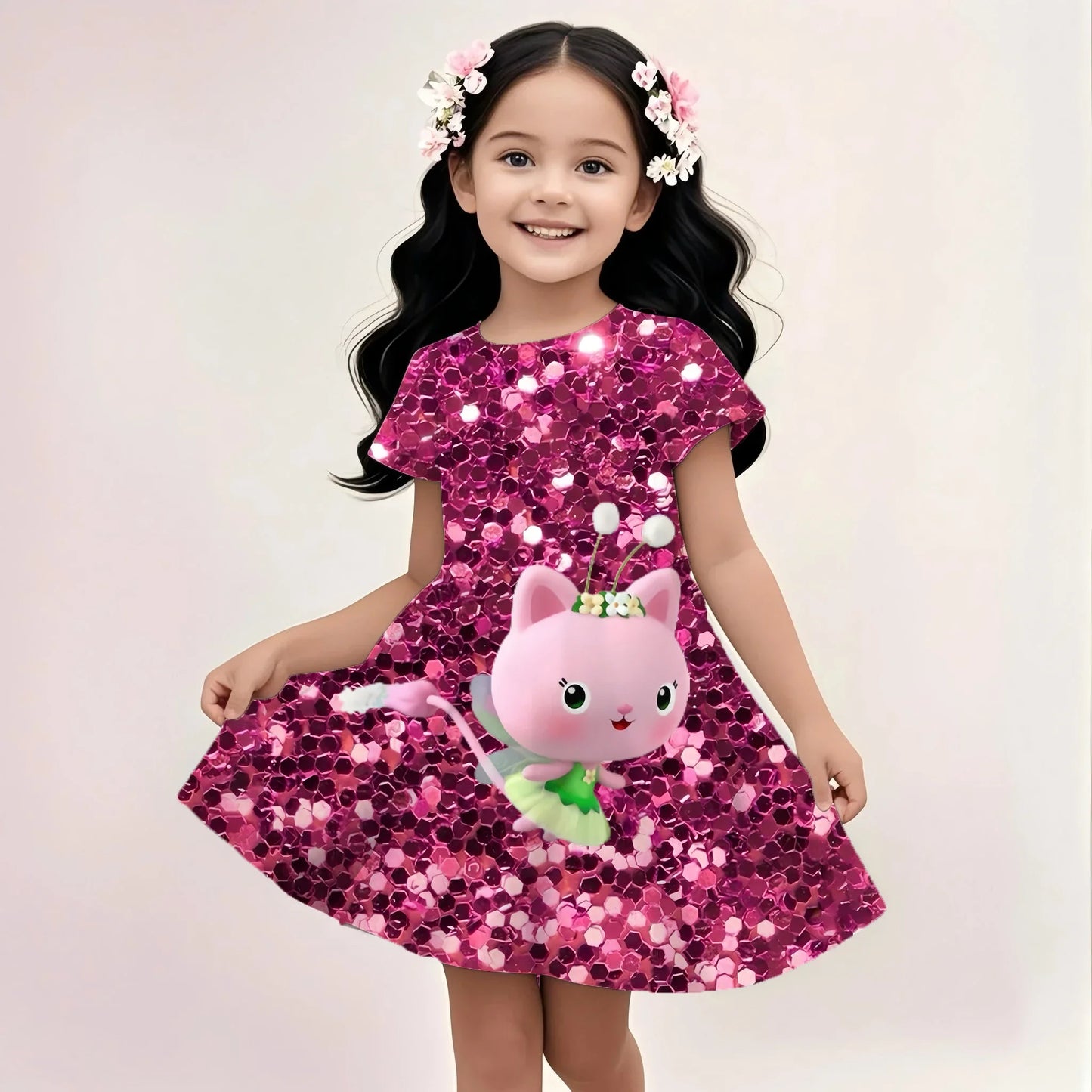 Sequins 3d Printed Gabby Dollhouse Dress