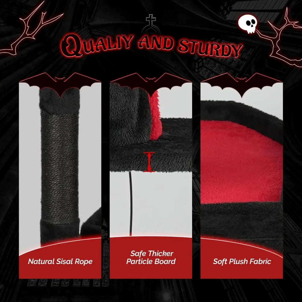 Gothic-Inspired Cat Tree Tower with Scratching Posts