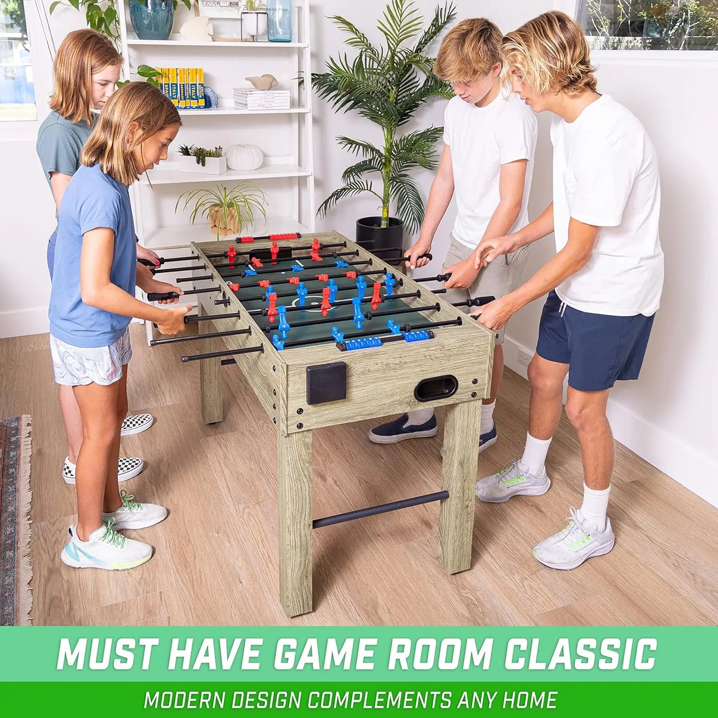 Game Room Size Foosball Table - Includes 4 Balls and 2 Cup Holders