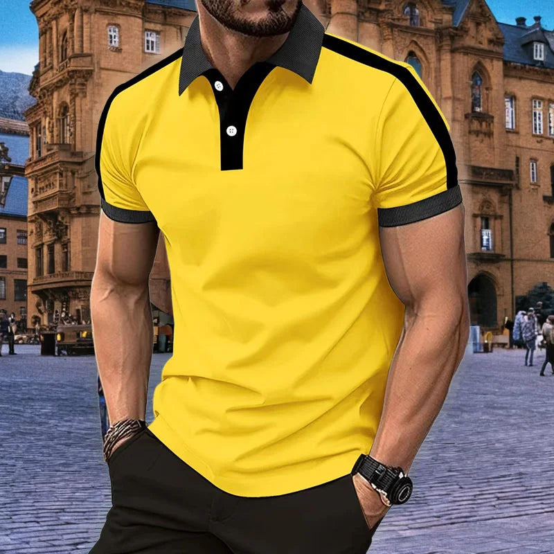 men's short sleeved polo fashionable lapel T-shirt