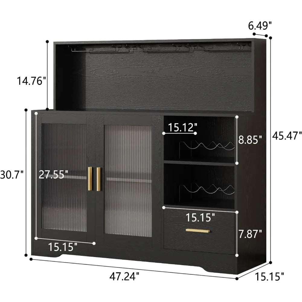 Modern Bar Cabinet with Storage, Buffet Sideboard