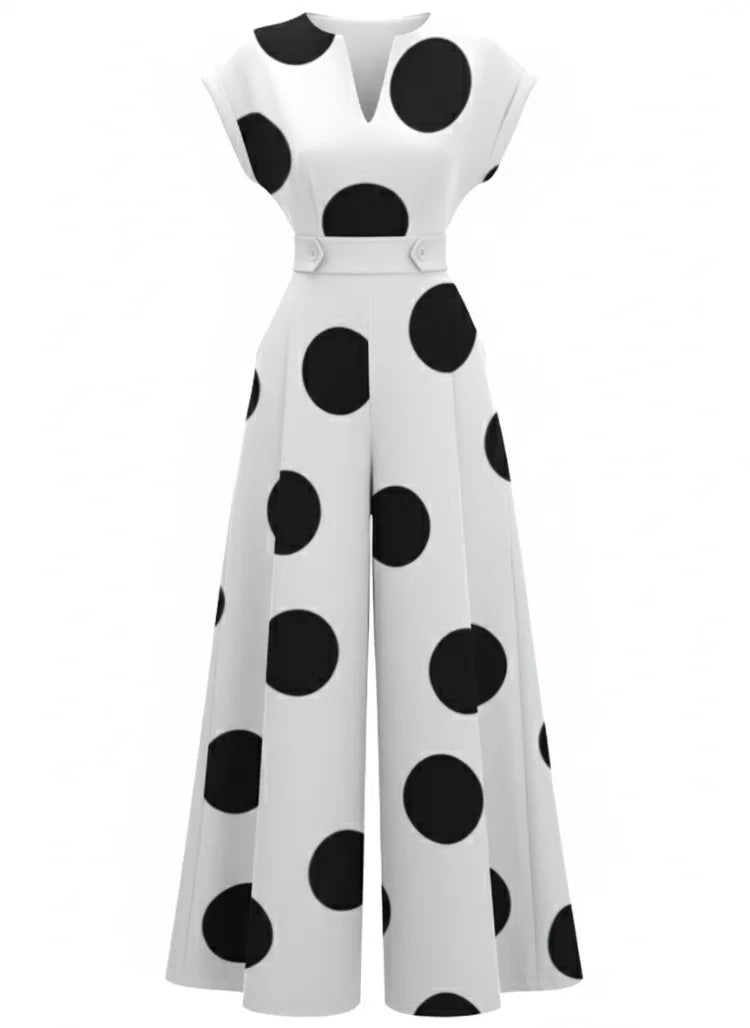 Fashion Polka Dot Wide Leg Jumpsuit