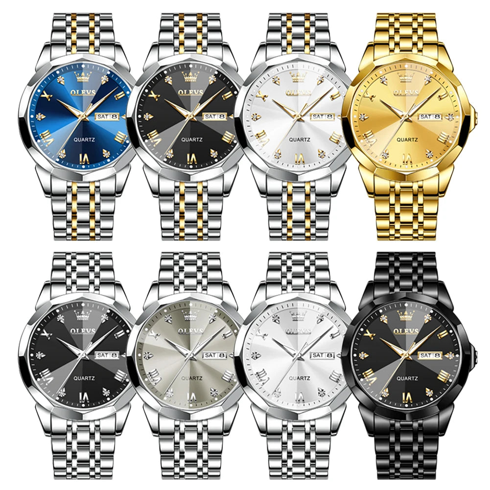 Quartz Waterproof Stainless Steel Luminous Wristwatch