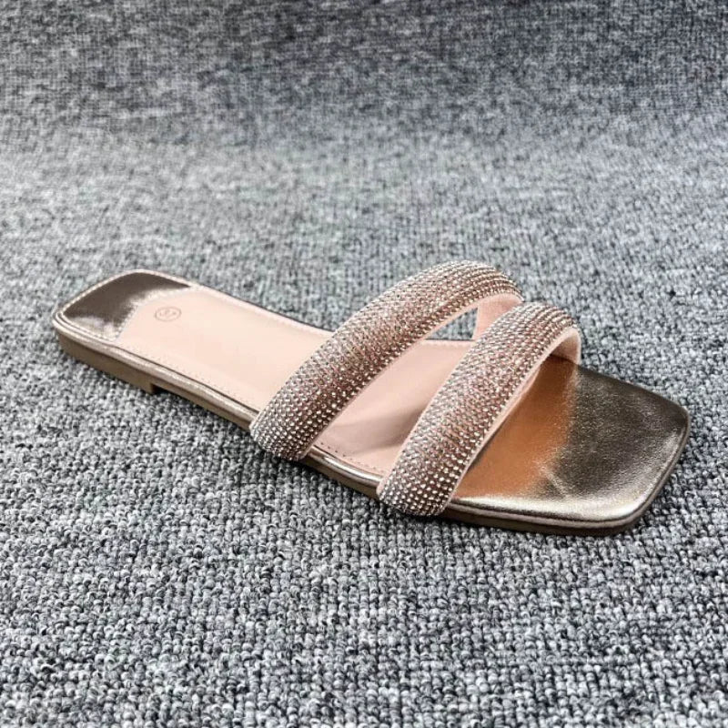Rhinestones Belt Comfort Beach Ladies Slipper