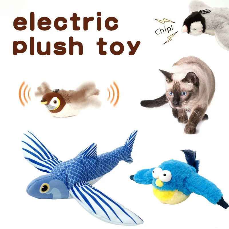 Interactive Cat Toy Rechargeable Chirping Flapping Bird(no Flying)