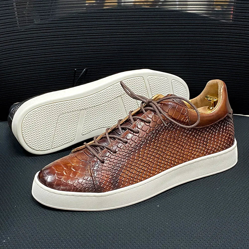 Large Size Derby Casual Shoes Genuine Leather Lace-Up