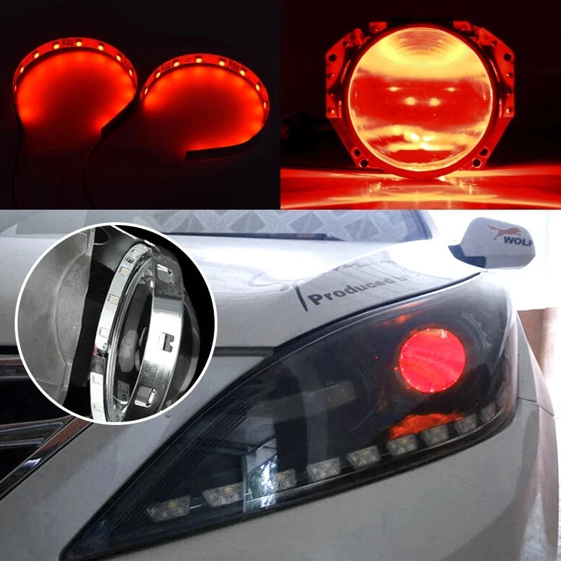LED RGB APP Bluetooth Devil Demon Eyes 360 Degree Car Motorcycle