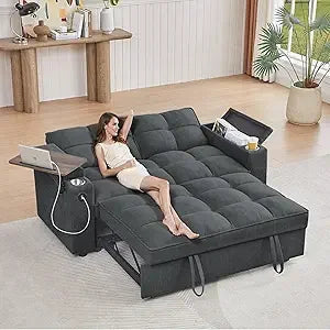 65'' Convertible Sleeper Sofa Bed with Adjustable Backrest