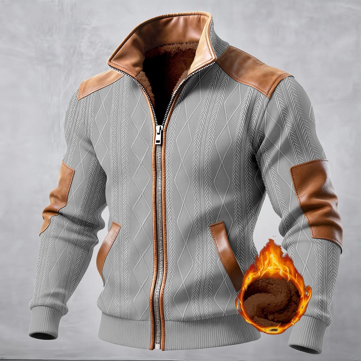 Textured Patchwork Fashion Casual Jacket