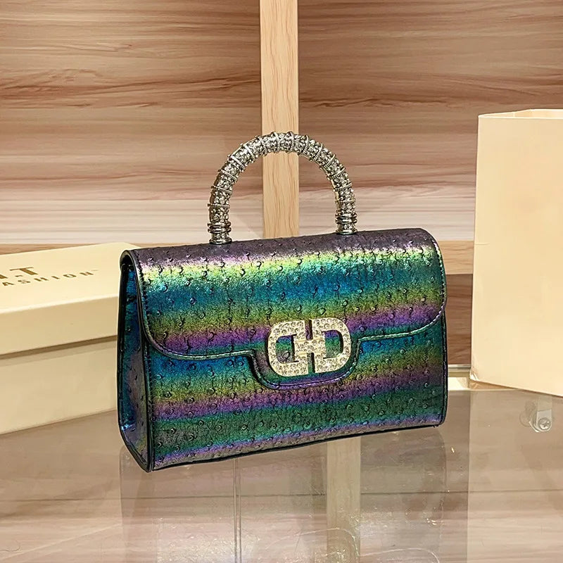 Ostrich Pattern Underarm Elegant Crossbody Bag