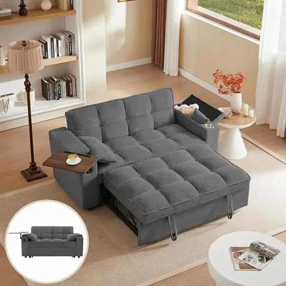 65'' Convertible Sleeper Sofa Bed with Adjustable Backrest