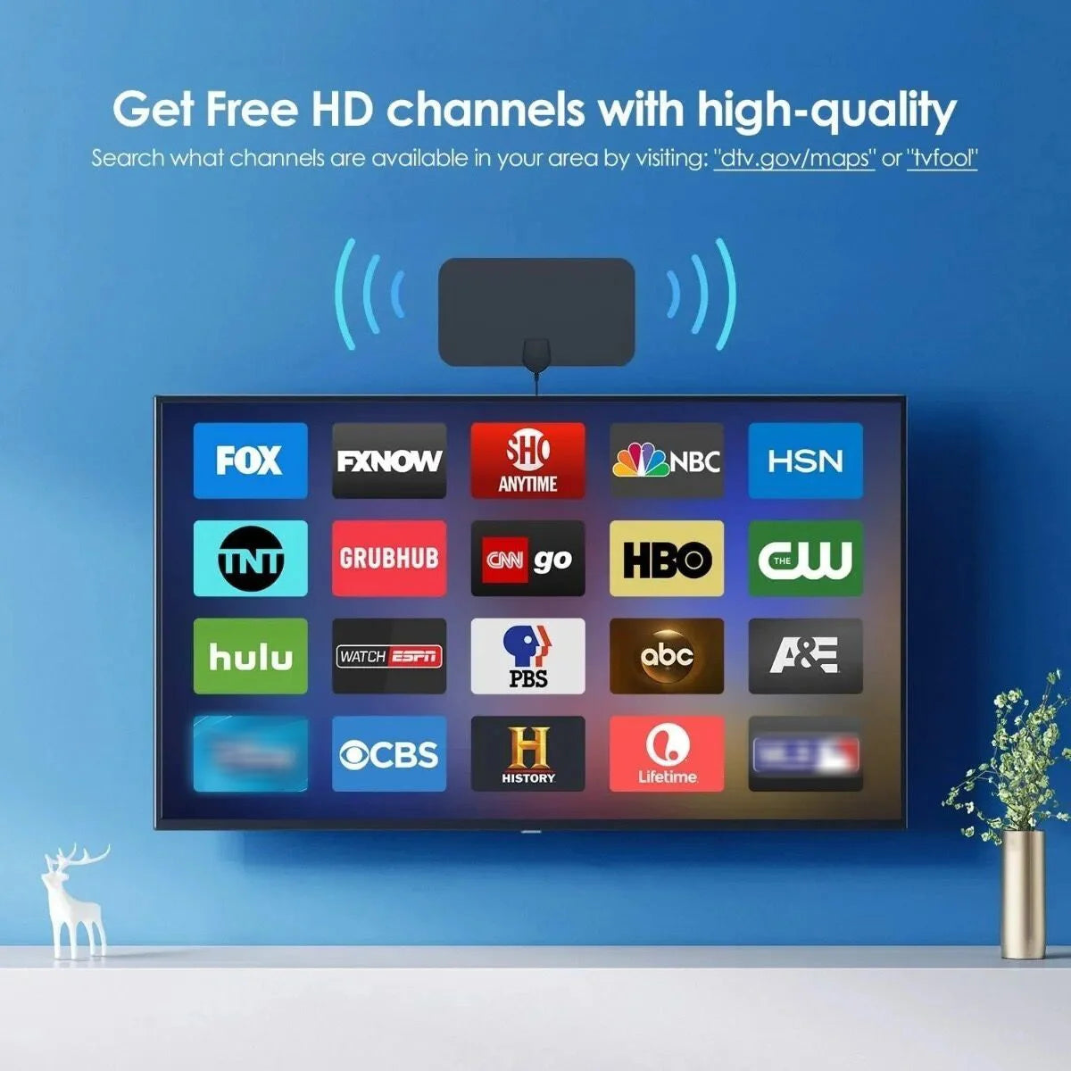 Digital TV Antenna Indoor HDTV Free Channel