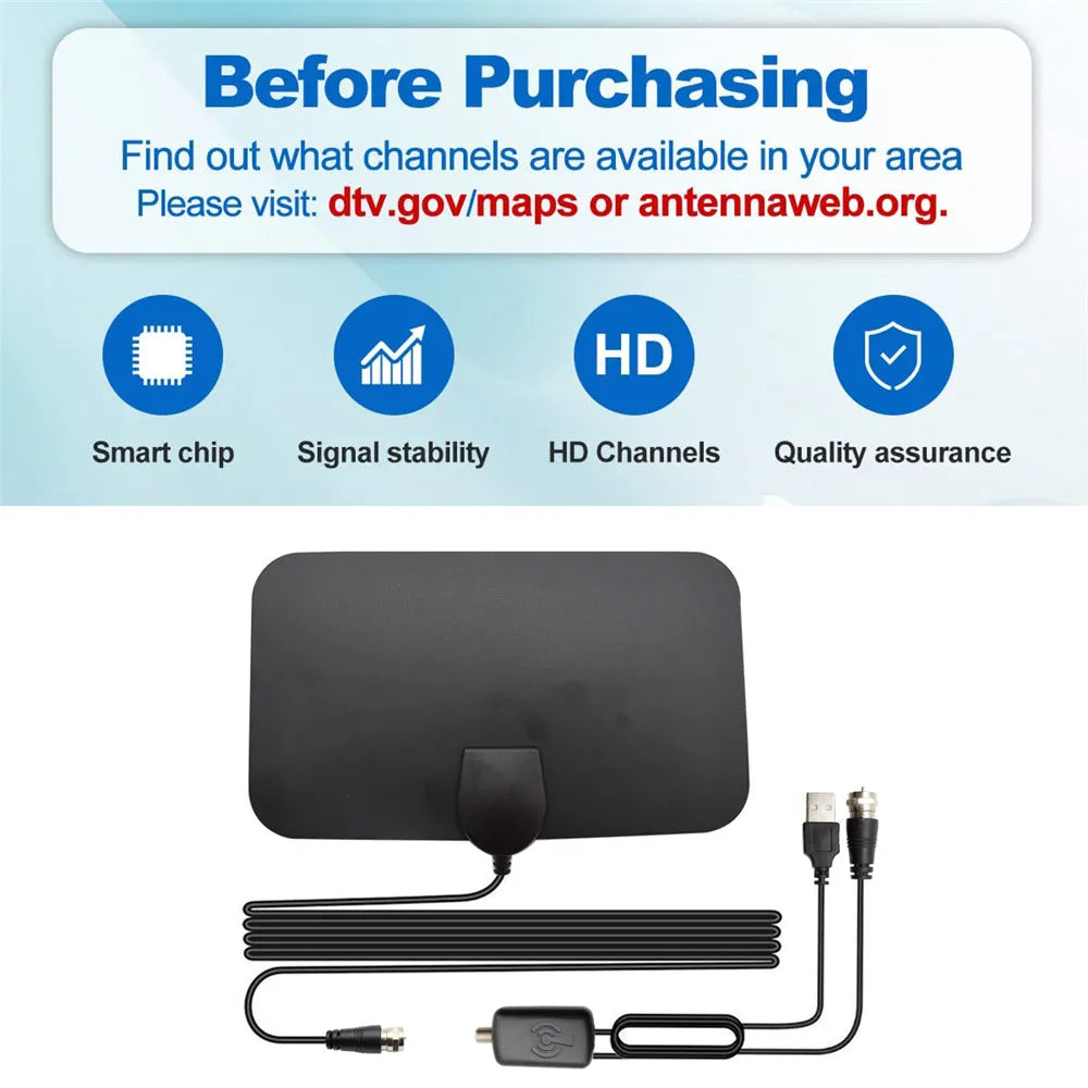 Digital TV Antenna Indoor HDTV Free Channel