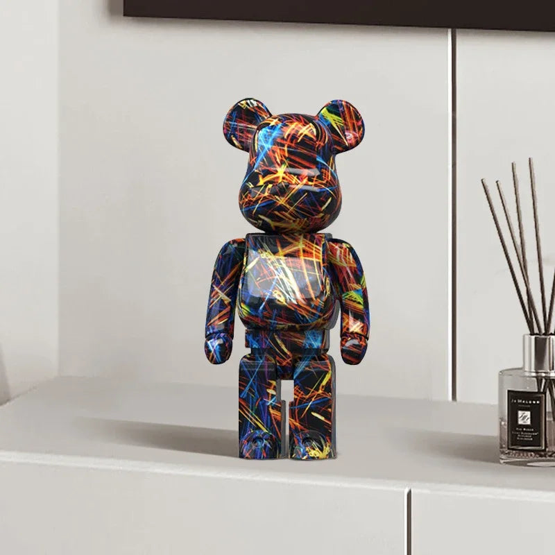 27cm/10Inches Graffiti Bear Figurine Home Decor