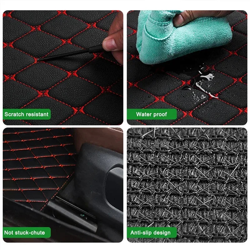 4PCS Universal Leather Front and Rear Mat Set