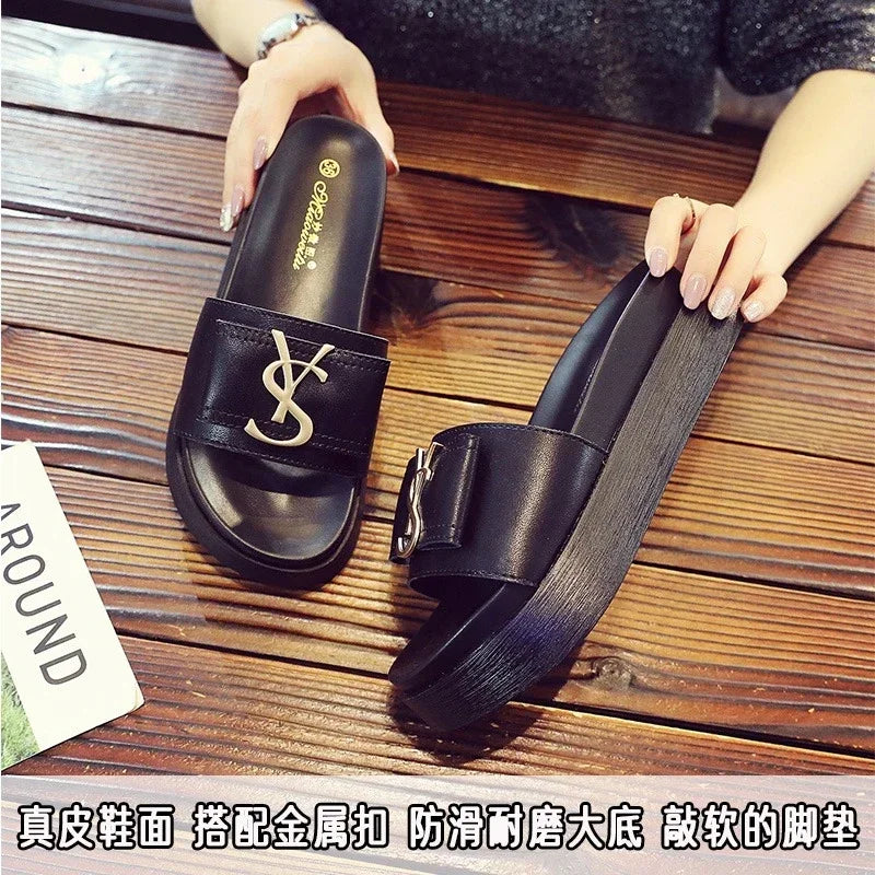 Design Slides Fashion Letters Open Toes Slippers