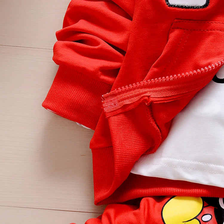 Girls Boys Mickey Minnie Clothing Hoodie+T-shirt+Pants Tracksuit