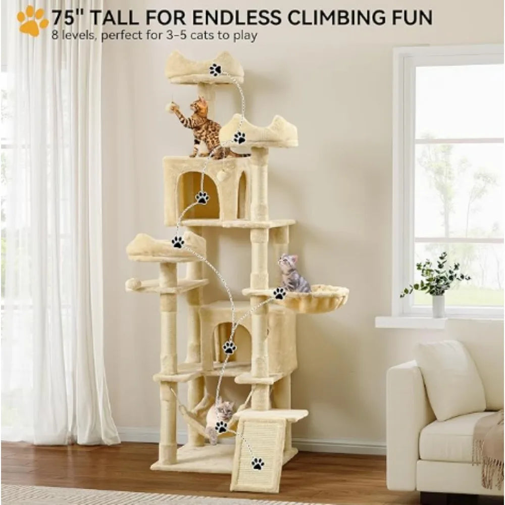 Cat Tree Tower for Indoor Cats 75 Inches