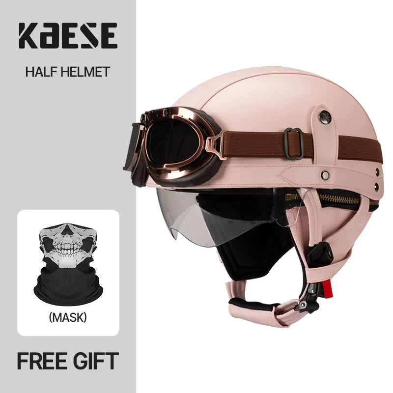 Vintage Half Face Motorcycle Helmet Unisex