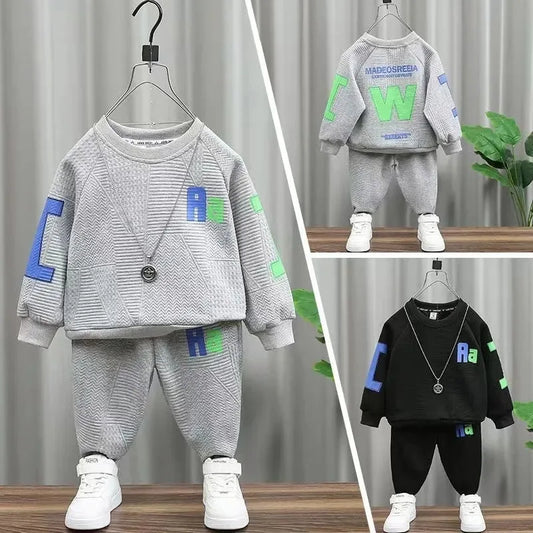 Kids Sportswear Long Sleeve Sweatshirt Sports Pants 2Pcs Outfit