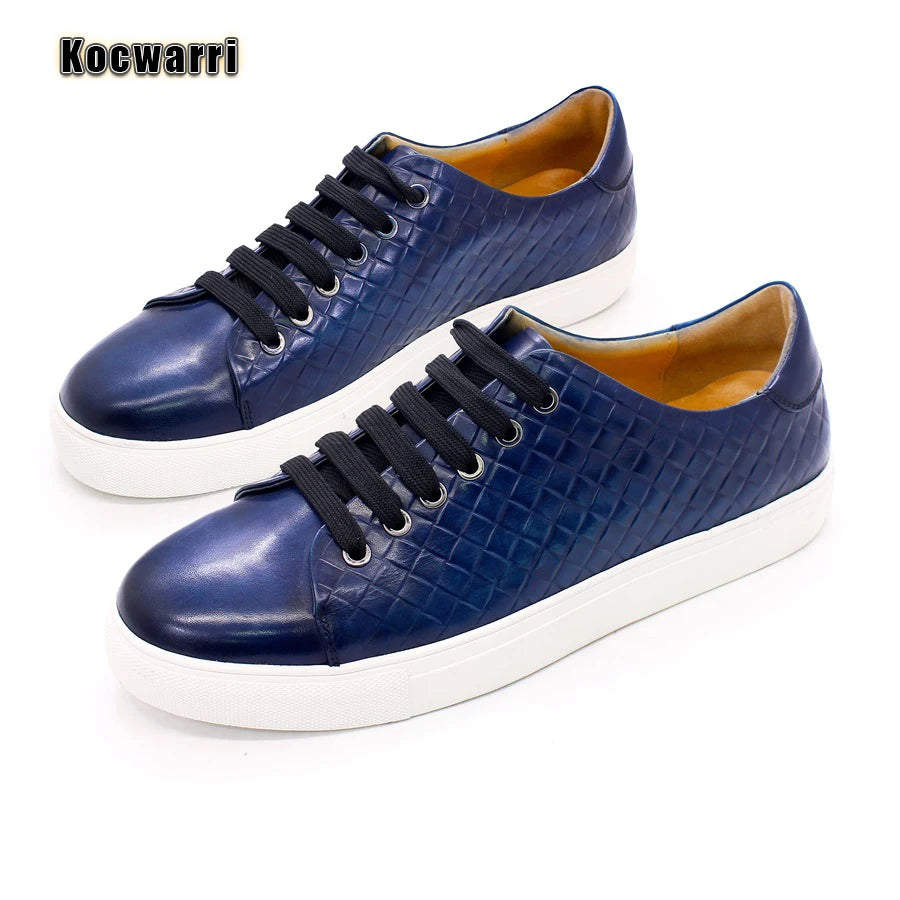 Men's Genuine Leather Shoes Comfortable Fish Pattern