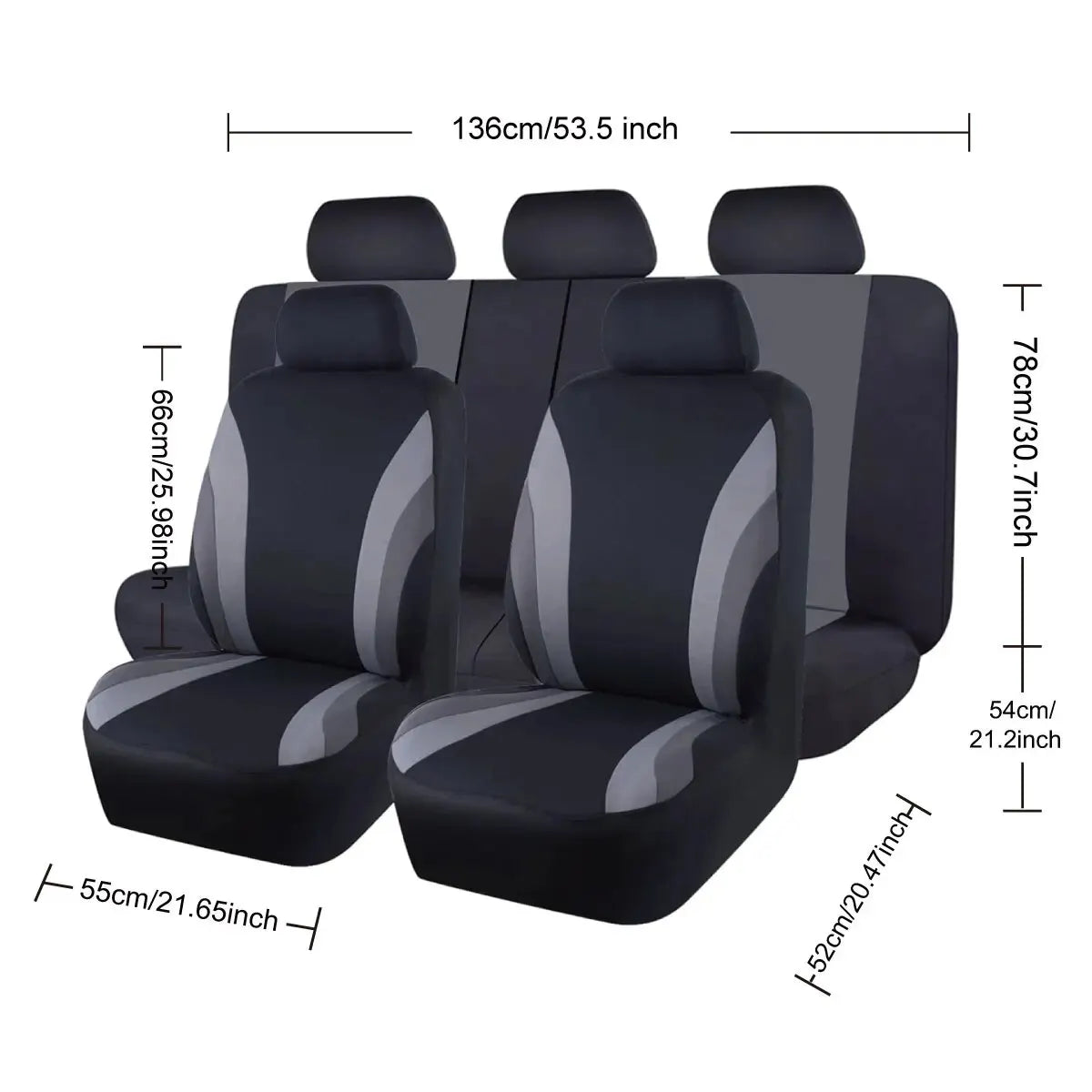 Sports Style Full Set Polyester Car Seat Covers