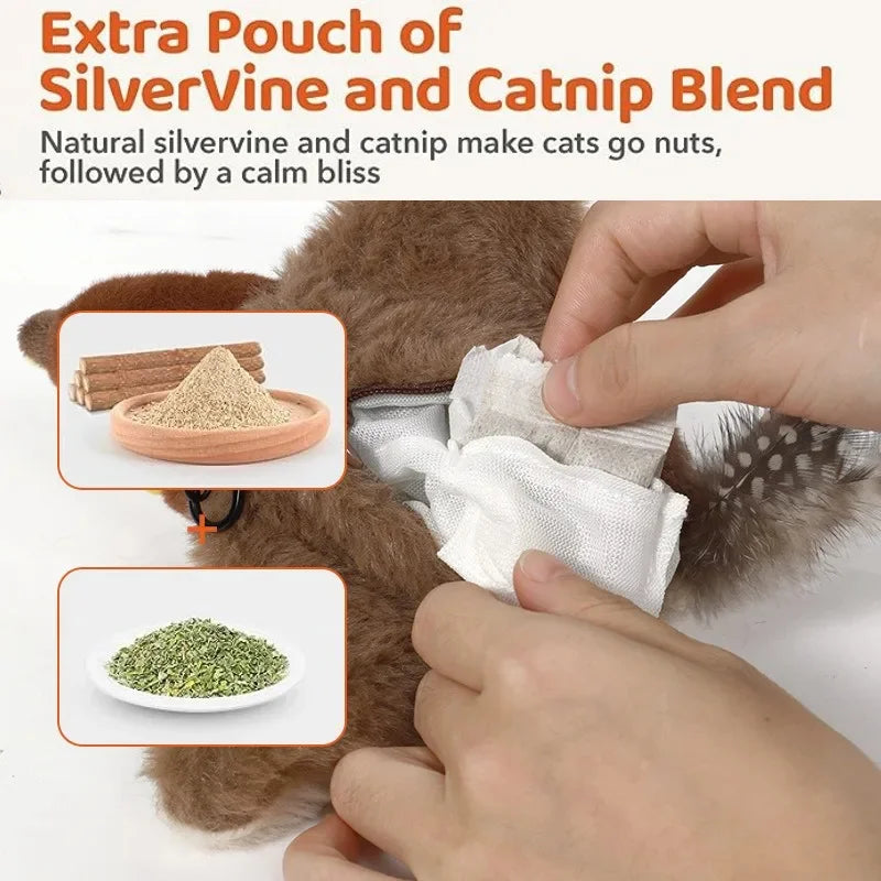 Interactive Cat Toy Rechargeable Chirping Flapping Bird(no Flying)