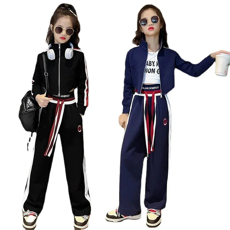 Spring Autumn Junior Girl Tracksuit