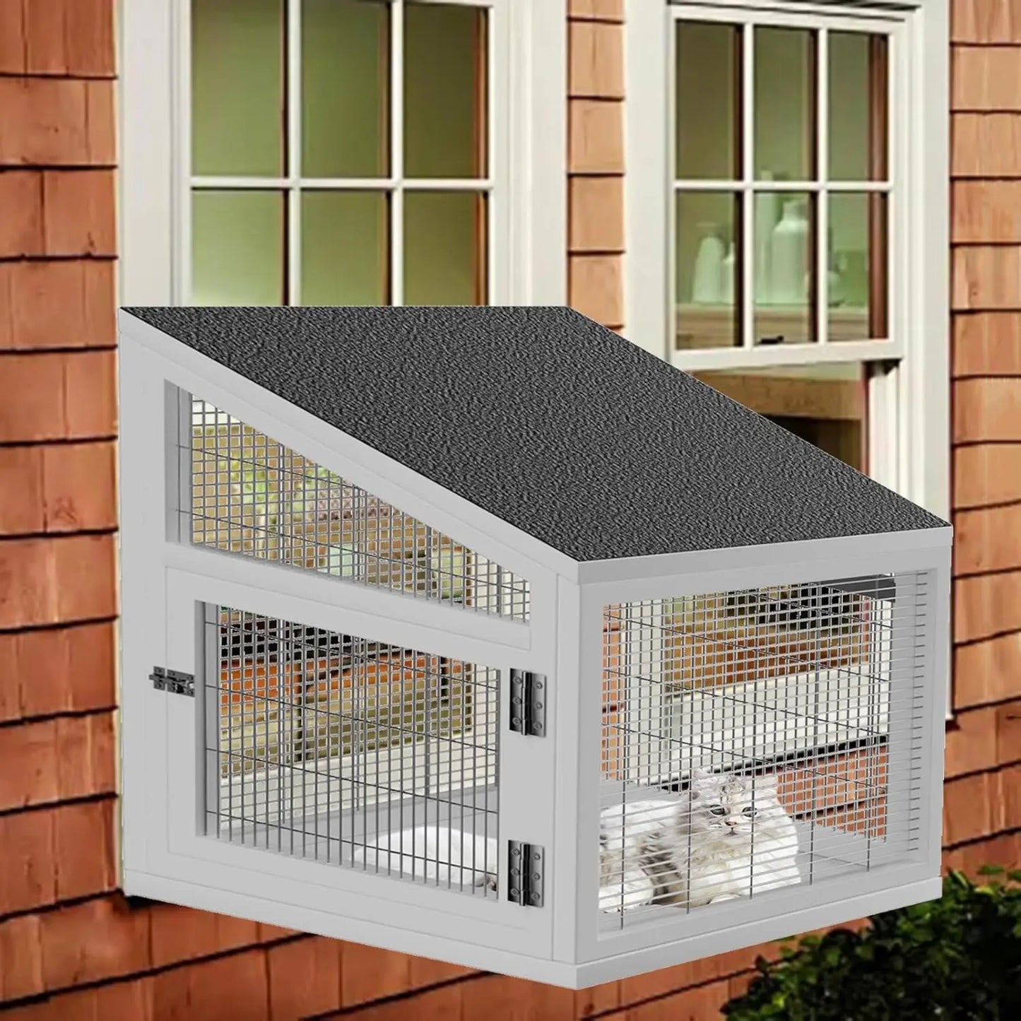 Weatherproof Wooden Window Cat House