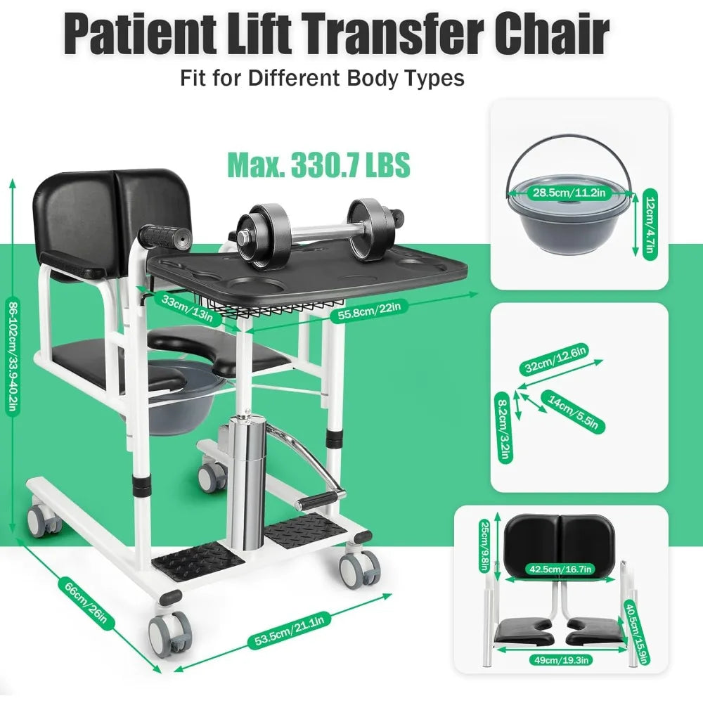 Hydraulic Patient Lift Nursing Chair 4 in 1