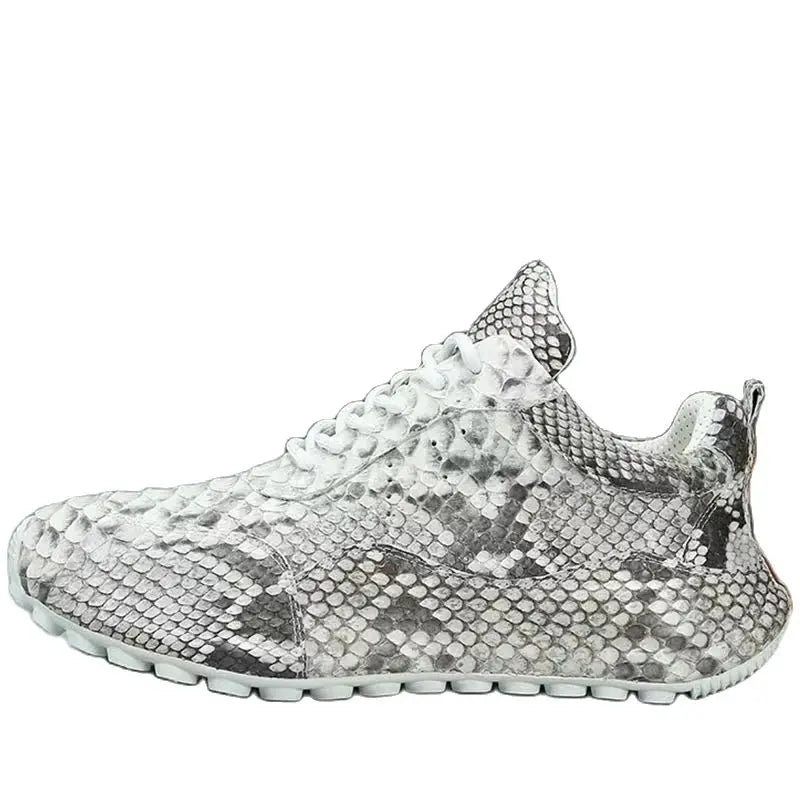 Snake Skin causal shoes genuine leather sneaker