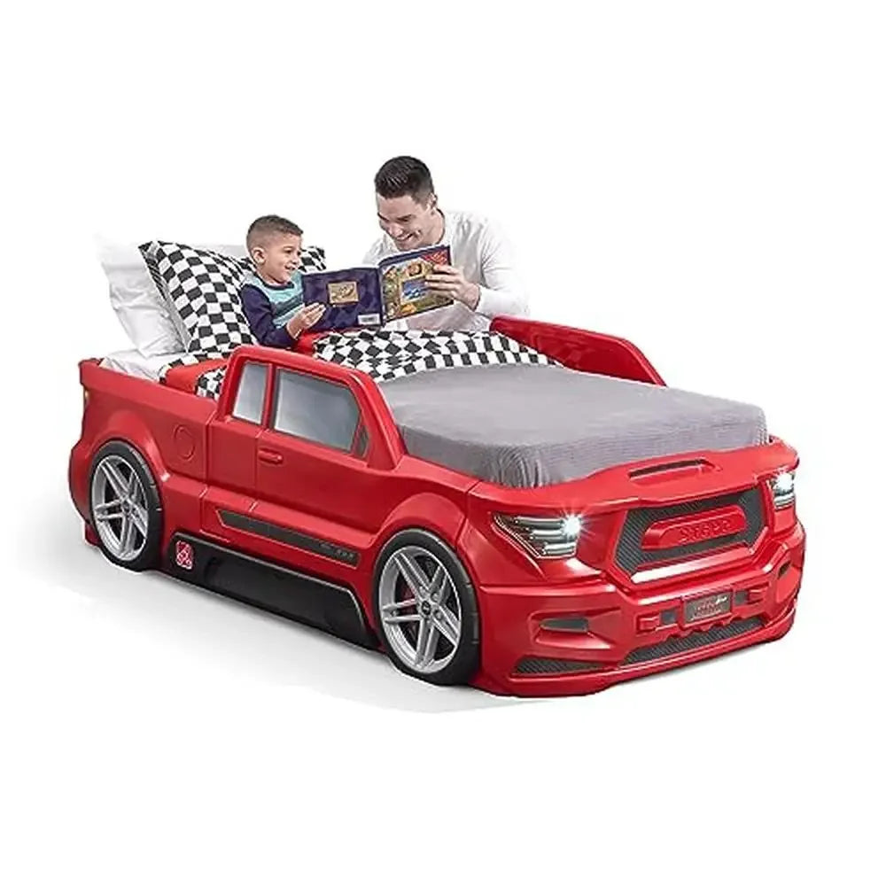 Twin Size Truck Car Bed with Working Headlights