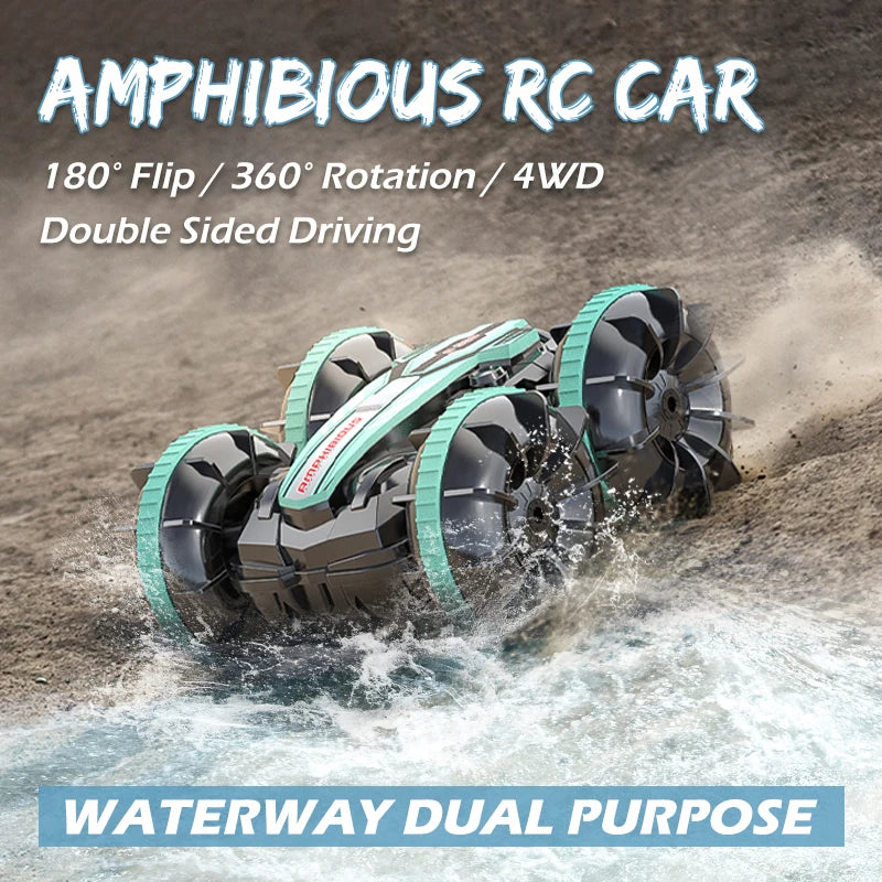 Amphibious RC Remote Control Stunt Vehicle Double-sided Flip