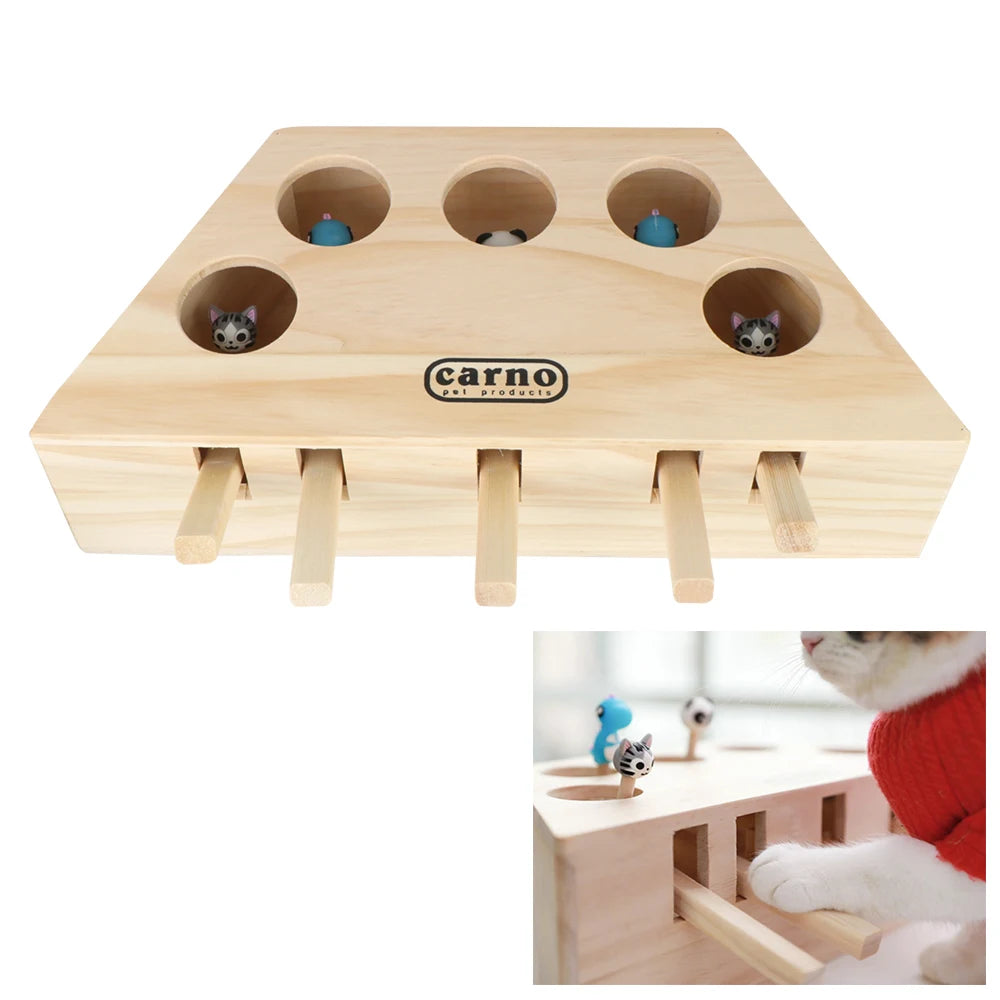 Mouse Holes Interactive Wooden Cat Hunt Toy