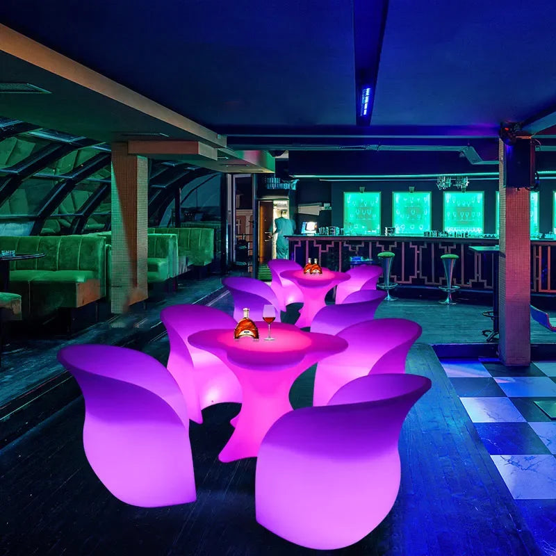 Party Decoration LED Luminous Plum Blossom Table Chair Outdoor
