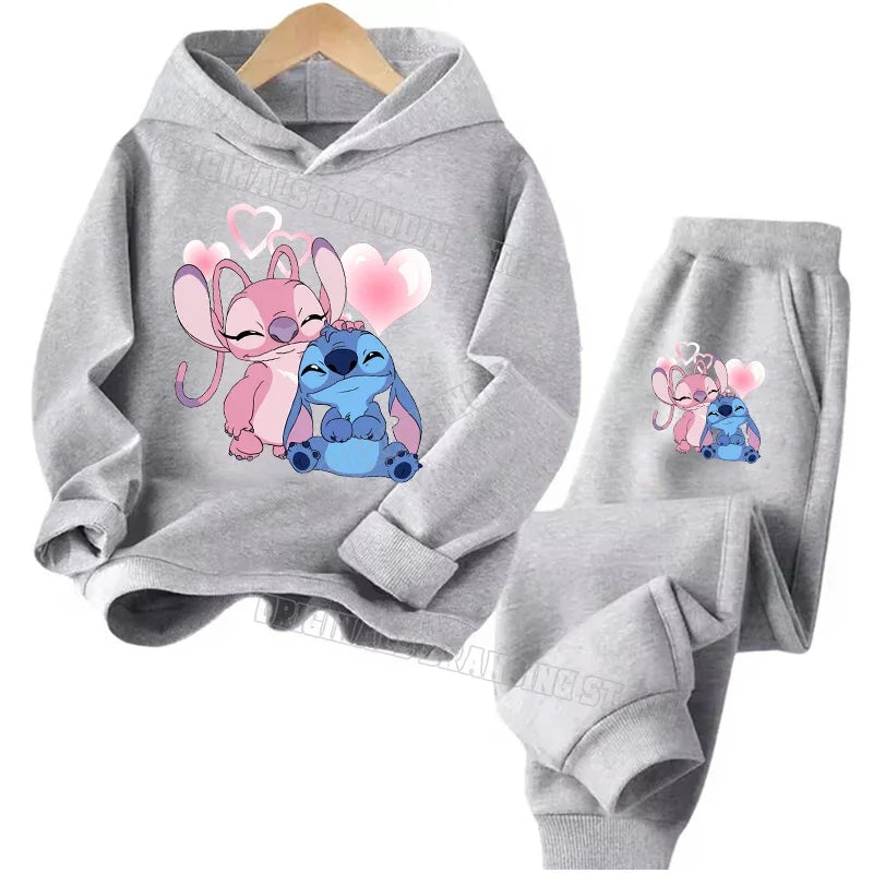 Lilo & Stitch Hoodie Set Casual Tracksuit