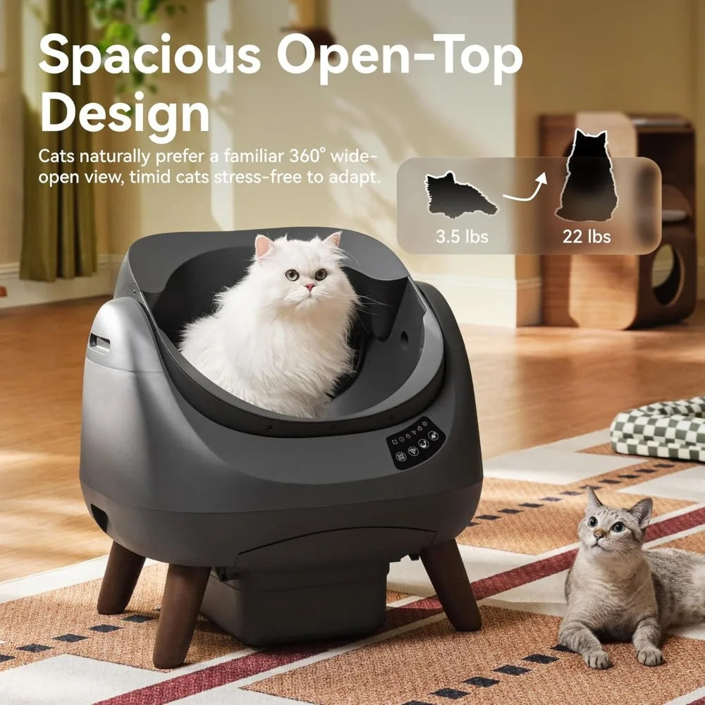 Self Cleaning Litter Box Open WiFi Safe Anti-Pinch Automatic