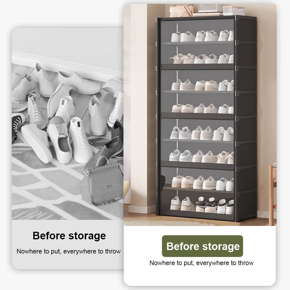 9 Tier Multi-Layer Dustproof Door Shoe Organizer