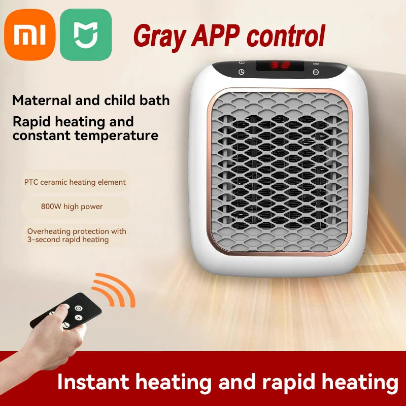 1200W Portable Remote Control Electric Heater Low Consumption
