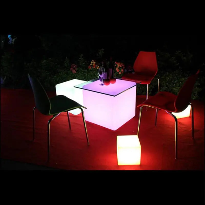 Waterproof Lawn Lamp Cube Luminous Rechargeable with Remote Control