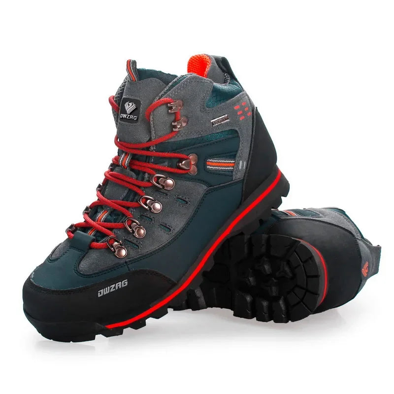 Genuine Leather Hiking Shoes High-top Waterproof