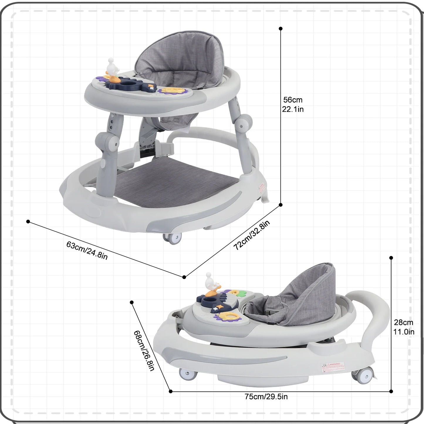 UBRAVOO Foldable Baby Walker