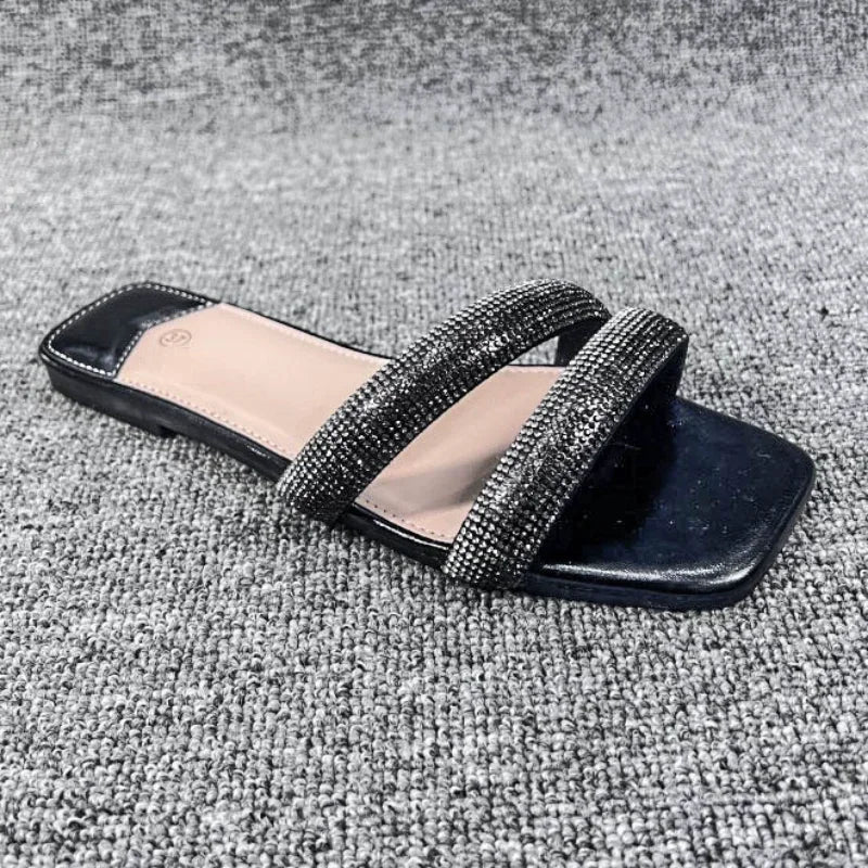 Rhinestones Belt Comfort Beach Ladies Slipper