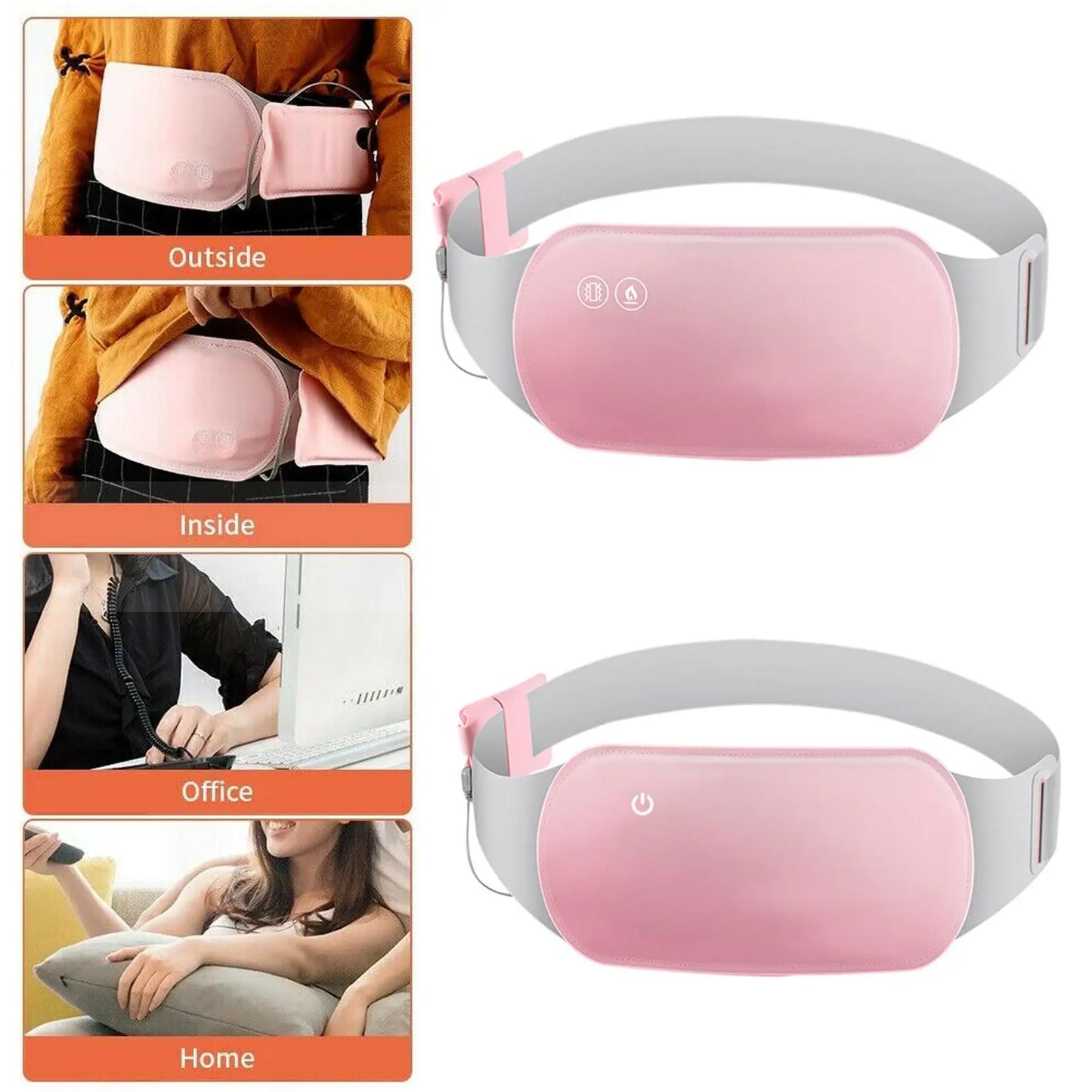 1pcs Menstrual Relief Heating Pad Vibration Massage For Back Belly Pain