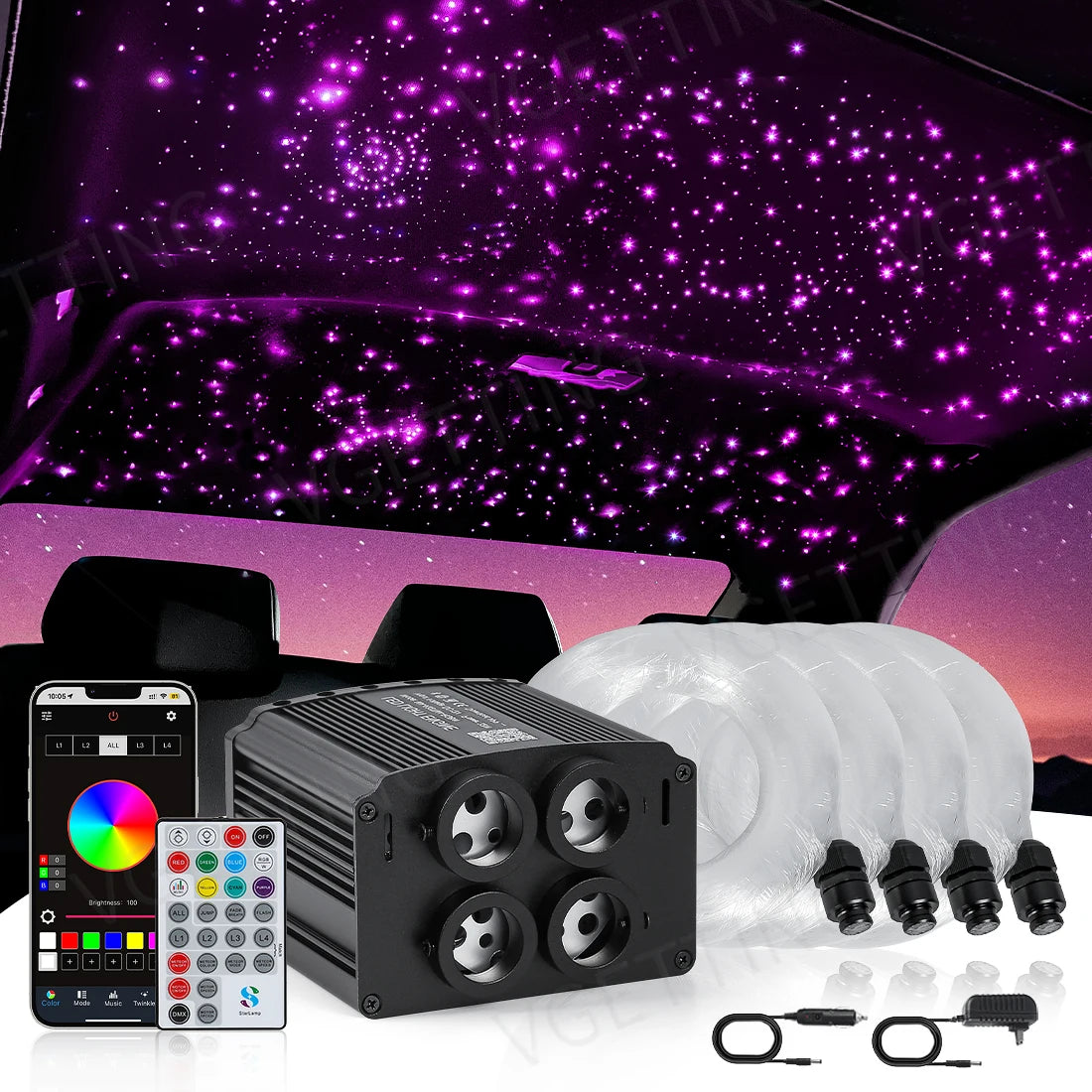 4 Port Twinkle Car Roof Star Light Fiber Optic