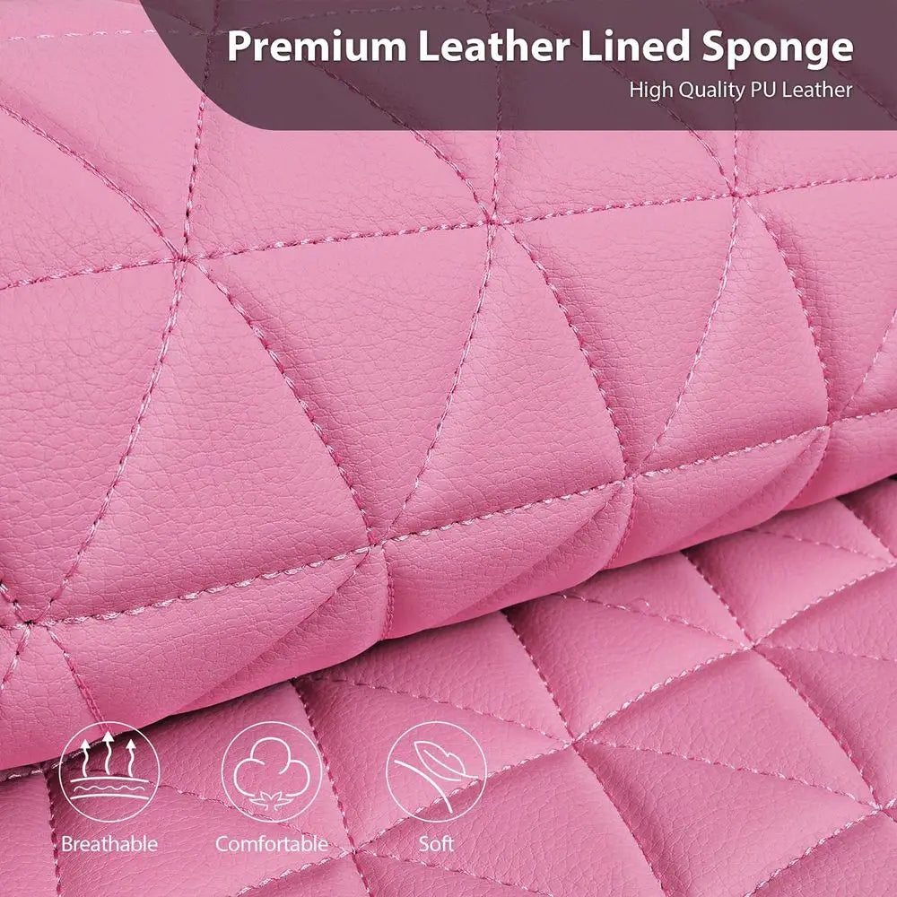 Glittering Pink Diamond Leather Car Seat Covers