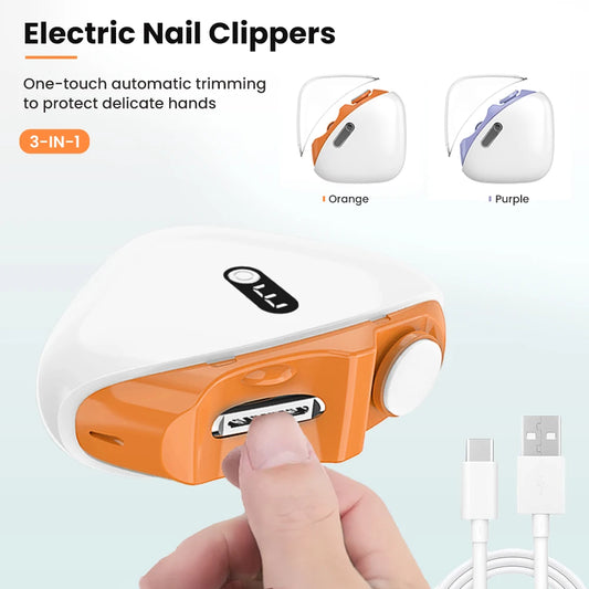 Electric Nail Clippers Automatic Trimmer with Light