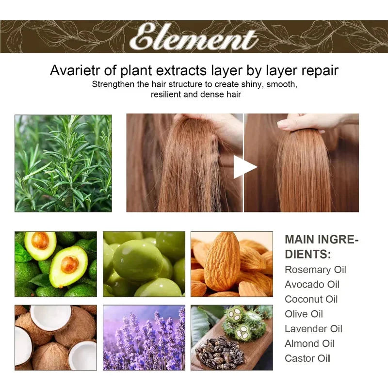 60ml Rosemary Anti-loss Hair Regrowth Essential Oil Scalp Treatment
