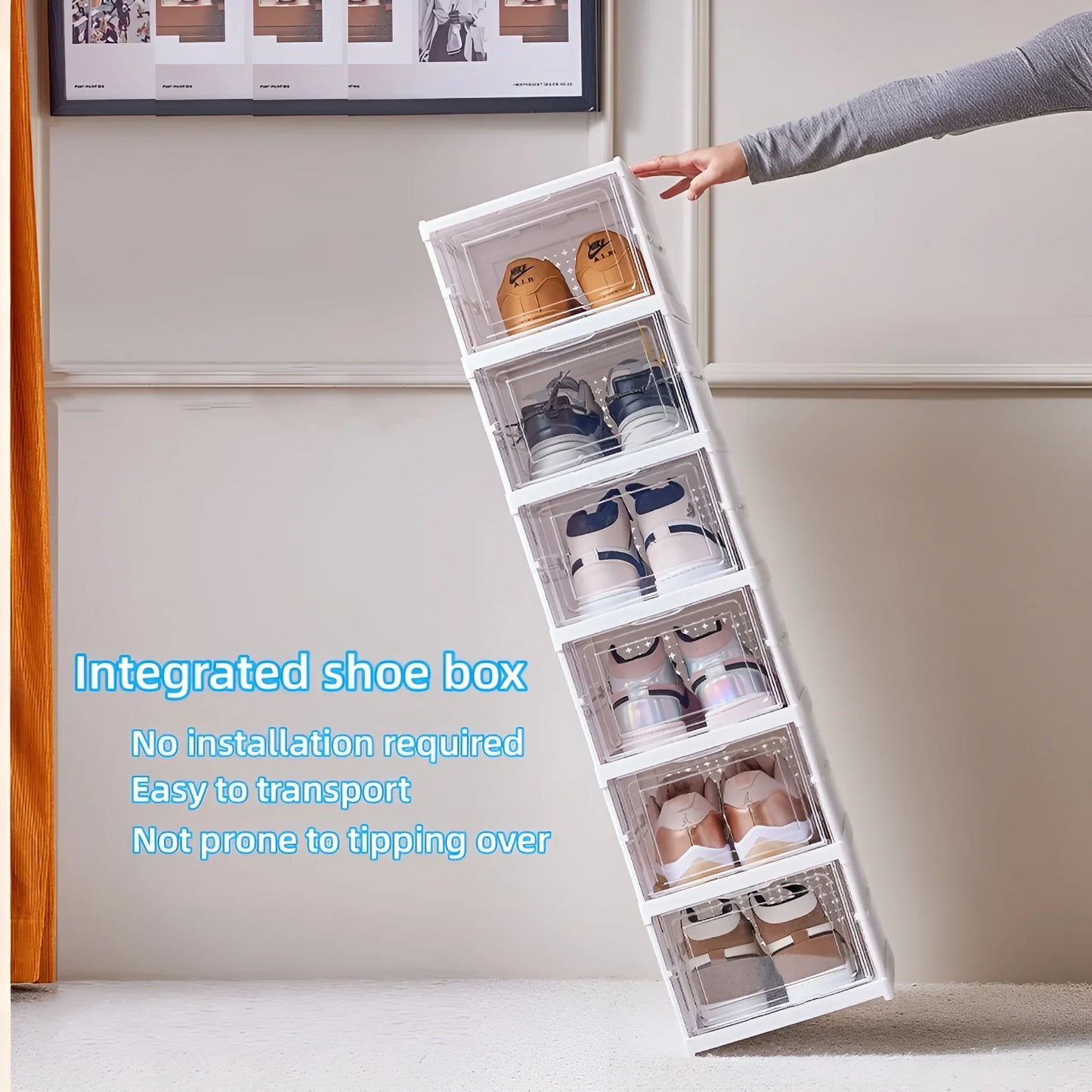1x/2x Clear Shoes Cabinet Foldable